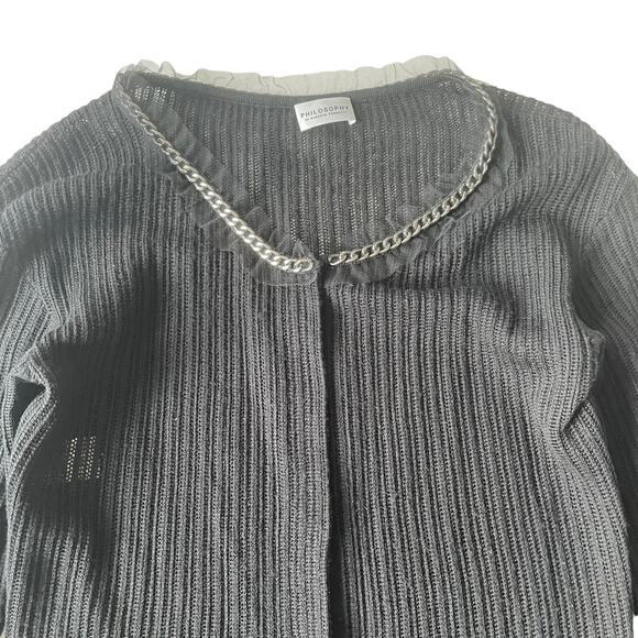 Philosophy di Alberta Ferretti Virgin Wool Cardigan Sweater Chain Trim 4 EUC - Picture 12 of 14